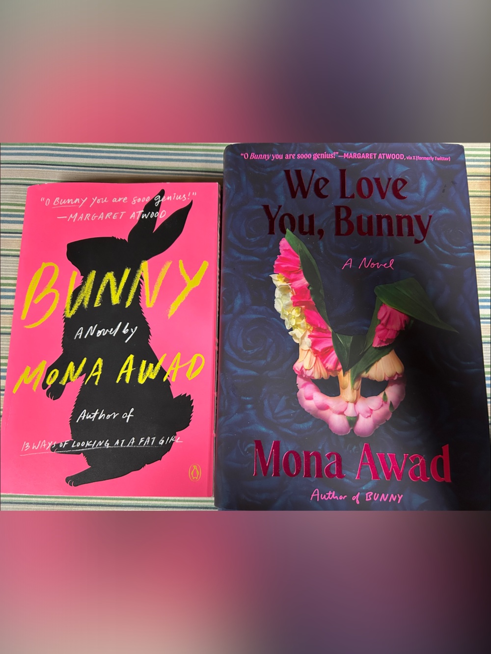Bunny / We Love You, Bunny - Bright Pink & Navy Book Covers